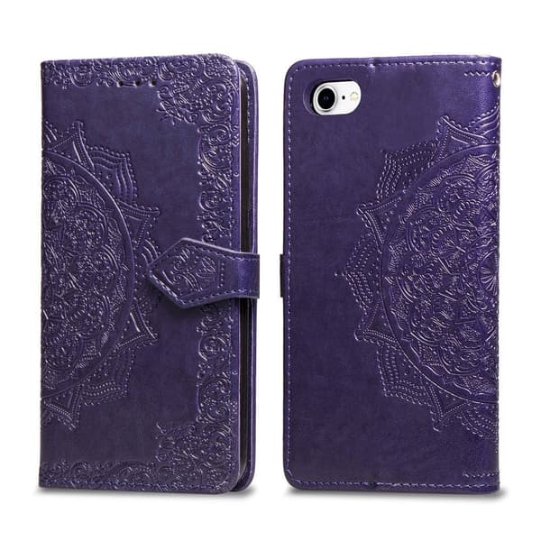 iPhone 7/8/SE (2020/2022) Mandala Läderfodral Lila 60