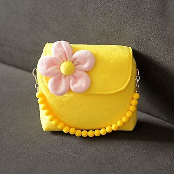 Søde piger Moderigtigt skuldertaske Princess Håndtasker Kawaii Floral Møntpung til små piger Småbørn og førskolebørn Yellow