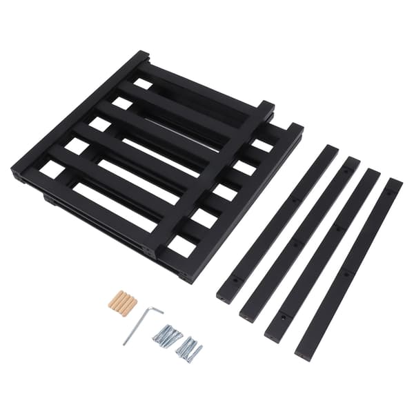 2-Tier Shoe Rack Stackable Waterproof Prevent Deformation Bamboo Shoe Rack Freestanding Shoe Rack for Balcony Black
