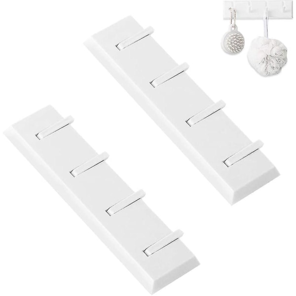 2 delar hopfällbar väggkrok, väggmonterad klädhängare, med 4 infällbara krokar (vit)