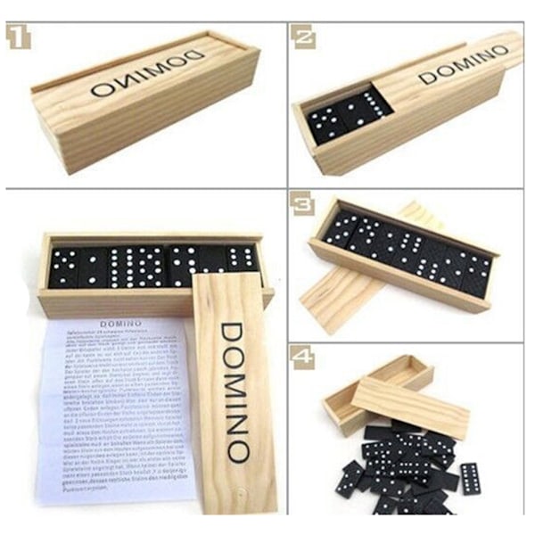 28st/set Trä Domino Block Brädspel Bärbart Resebord Spel Domino Leksaker För Barn Utbildningsleksaker för barn