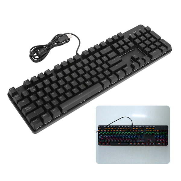 PC-tangentbord med blandade färger, 104 tangenter, spanska blåa switchar, bärbar dator, spel, datortillbehör
