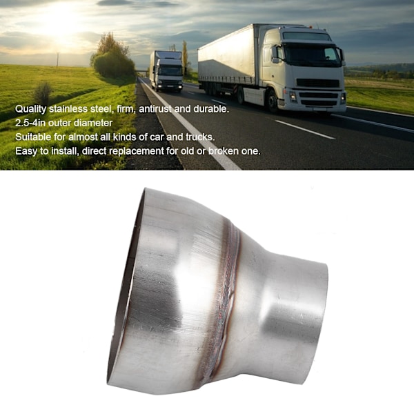 2,5-4 tommer Universal Rustfri Stål Turbo Udstødningsreducer Adapter Rør