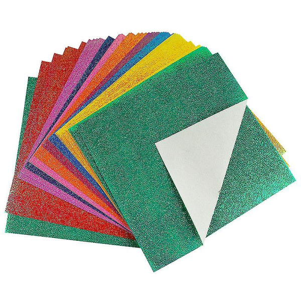 Glitter-origamipapir, 50 ark farget origami glitrende papir Premium håndverksorigami, 25 X 25 cm