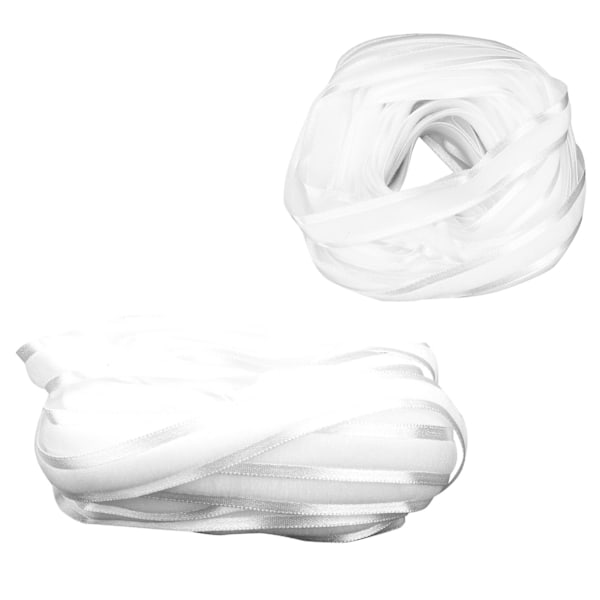 Tygbandsbredd 1,5 cm Längd 9 meter Flexibelt presentinslagningsband för bröllopsfest Handgjort (Vit Färg Nummer 4)