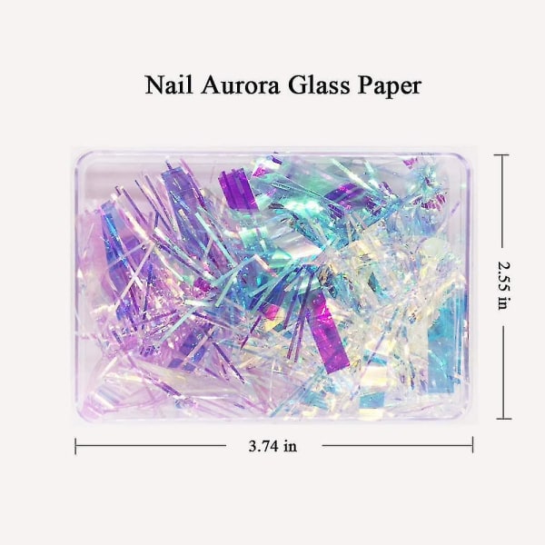 Namotu 3 väriä Aurora lasipaperikynsitarra,suosittu heijastava peilikuvio Rikkoutunut lasipaperikynsi 3d rikkoutuneita lasikappaleita tee itse nail art