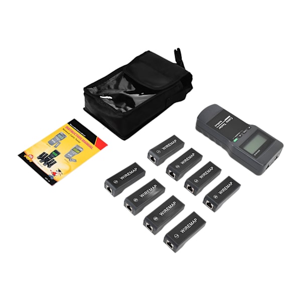 F‑8108‑M LCD Display Netværkskabellængdetester Kabeltrådsfejlfinder med 8 fjernenheder