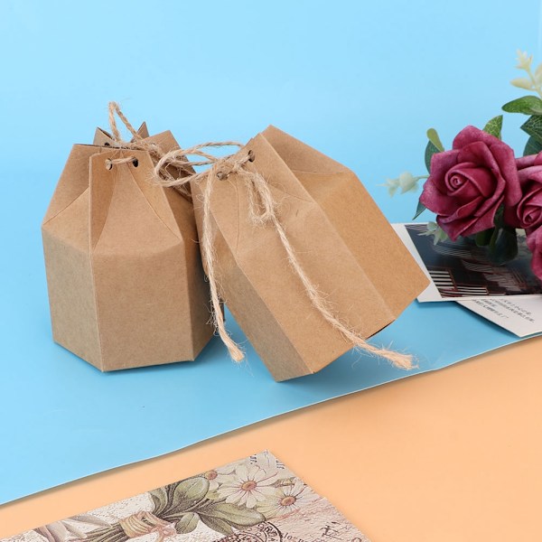 50 stk innovative DIY-papir-slikpose Gavepose med hampesnor til bryllupsfest Babyshower
