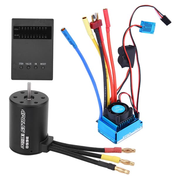 3650 Motor 3100Kv Brushless ESC Programkort Sæt til 1/10 RC Bil Reservedel (60A)