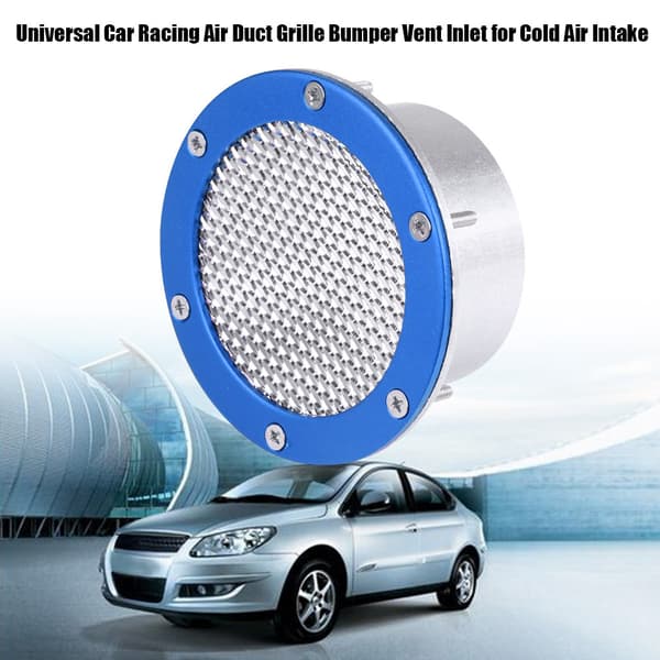 Universal Bil Racing Luftkanalgitter Bumper Ventilasjonsinntak for Kaldluftinntak (Blå)