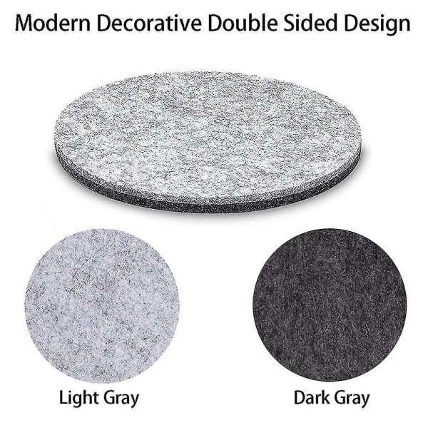 12 stykker filt Coaster-lys grå rund Light gray