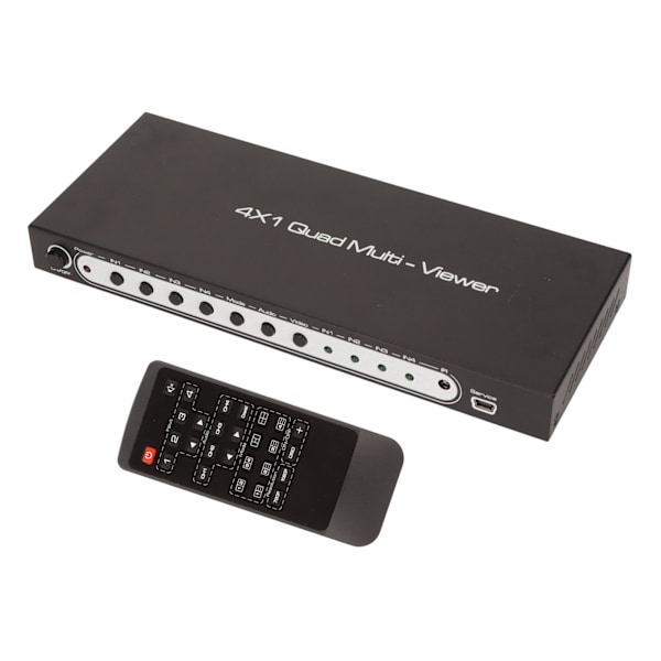HD Multimedia Interface 4x1 Quad Multi Viewer 4 inn 1 ut HD Multimedia Interface Switcher 100‑240V EU-plugg