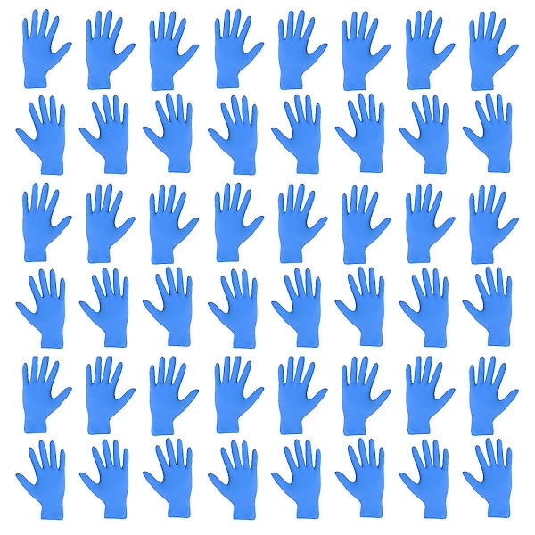 50 st 9-tums engångshandskar av nitril Livsmedelshandskar Naturgummi Multifunktionshandskar för hemmakök Restaurang Blue L