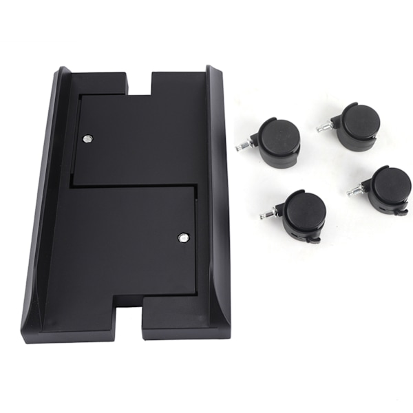 Removable Computer Case Stand Holder Bracket Desktop Mainframe Storage Rack with Brake (Black)