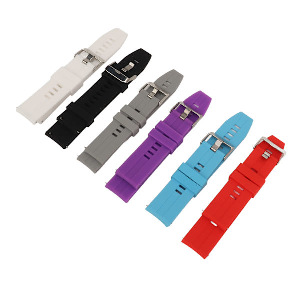 6ST Smarta klockarmband för män Kvinnor Silikon 22mm Quick Release Watch Ersättningsremmar för GT2 GT3 Svart Vit Grå Röd Lila Blå