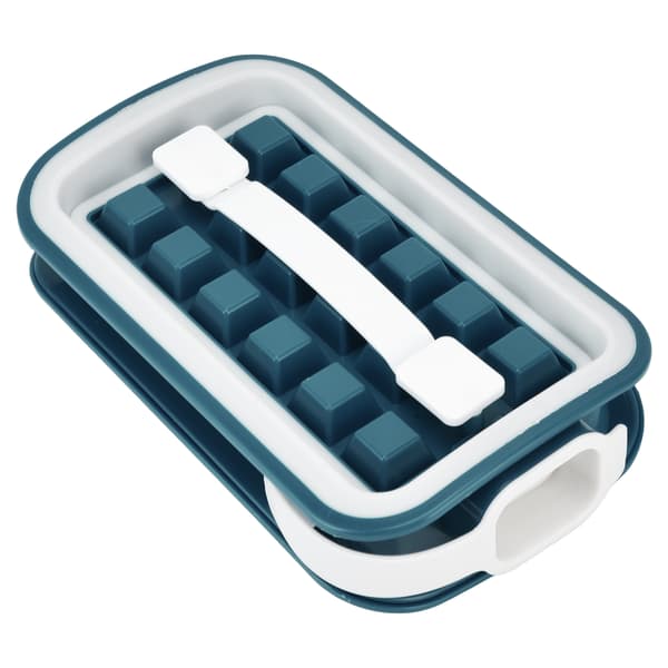 Stretchable Ice Cube Tray Easy Cleaning Space Saving Ice Making Grid for Camping Picnic Outings Green