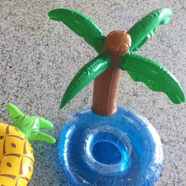 Drink Float Coconut Tree Shape PVC Uppblåsbar flytande drickshållare för poolstrand