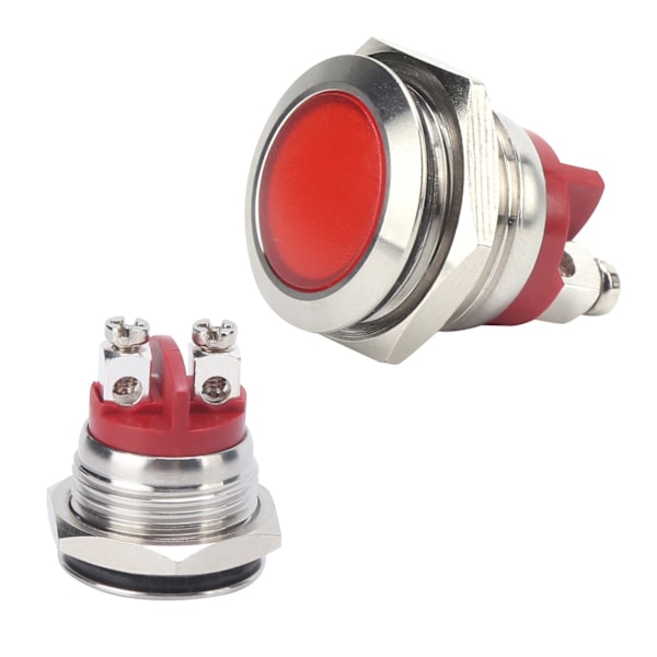 0,6 tommer LED-indikator Lyssignal Lys Flamskyttet base IP66 Vandafvisende Universal (rød)