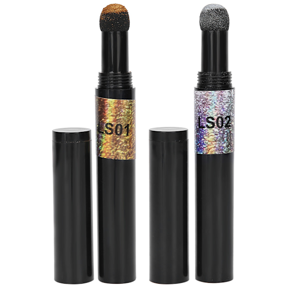2 stk. Nail Art Air Cushion Powder Pen Negle Glitter Spejl Pulver Pen Manikyrværktøj