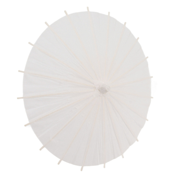 Lasten paperi sateenvarjo bambu ja paperi kiinalainen tyyli Elegantti valkoinen DIY paperi sateenvarjot koristeluun 28cm/11in