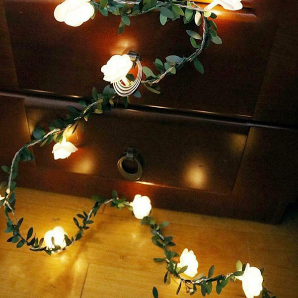 3Meter 20Leds Rose Flower LED Julgirland Fairy String Lights Batteridriven Utomhus Bröllop Trädgårdsfest dekoration