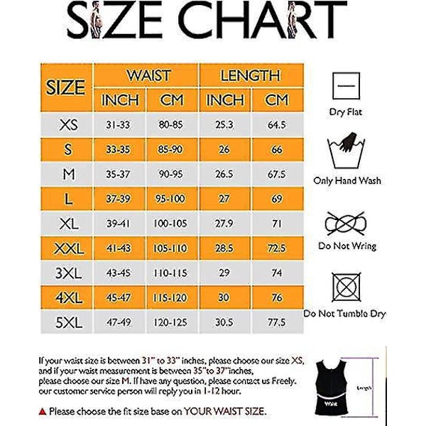 Sauna Vest til Mænd - Neopren Waist Trainer Korset med Lynlås, Sort, 3XL