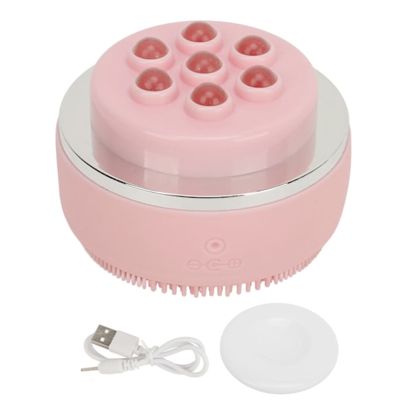 Elektrisk silikon ansiktsrenser 4 moduser 600mAH USB IPX5 Rosa Sonic ansiktsmassasje for dyp rensing Porefjerner