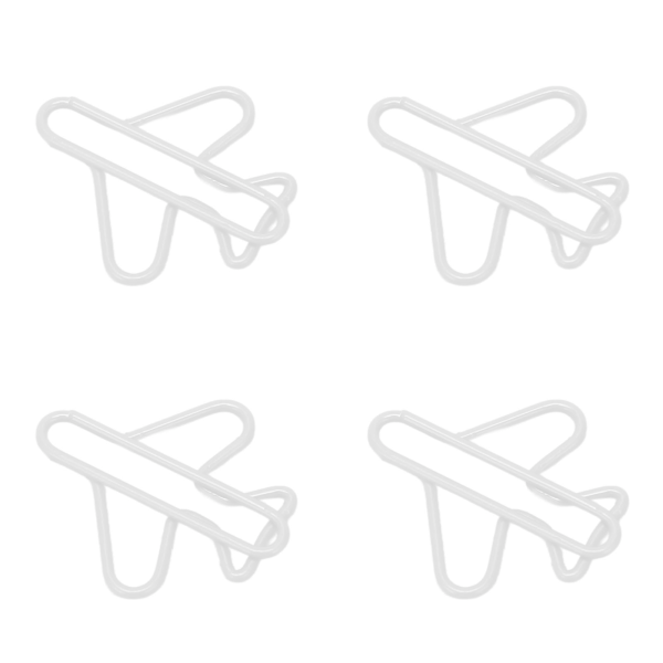 100 stk. Søde papirclips, flyformet stil, belagt tråd, lette, holdbare, smarte papirclips til arbejde, studier, sortering, hvid