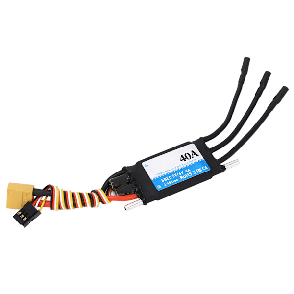 40A RC Båtesc Bilateral Vanntett ESC Skipmodellutskifting ESC RC Tilbehør Svart
