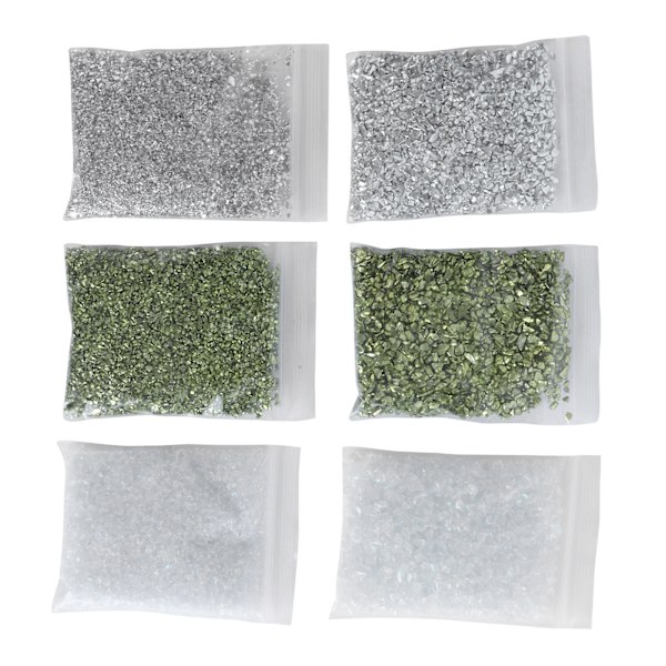 Krossat glas oregelbundet mögelfyllmedel Glitter för Nail Art Craft Vas Filler Gör själv smycken Göra dekoration
