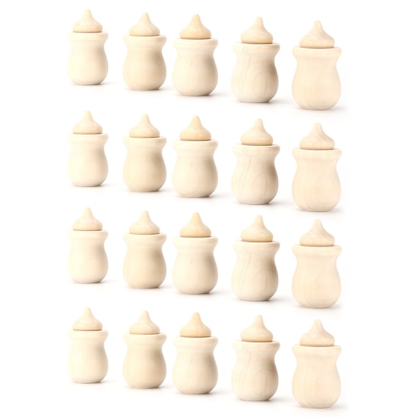 20 Sett Treplugger Eikenøtt Krukkeform DIY Malbare Håndverk for Dekorering Ornamenter