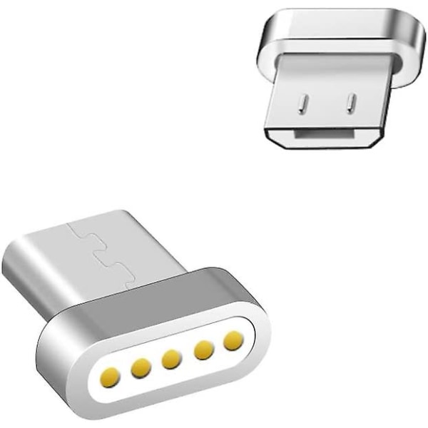 2kpl Micro USB -magneettisovitin Magneettinen vaihtopistoke ilman kaapelia