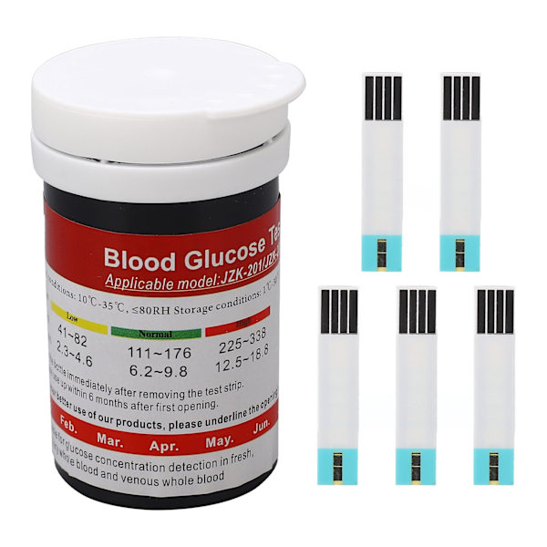 50 Count blodsockertestremsor Exakta PET-blodsockertestremsor för diabetesblodsockerövervakning
