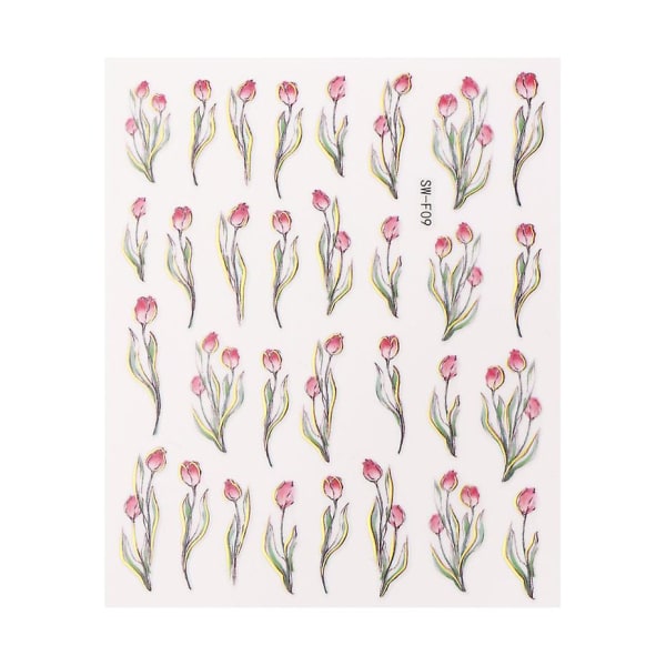 Spring Tulip Nail Art Sticker SW-F09