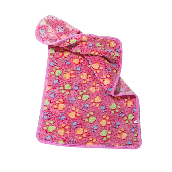 Hundtäcke Söta klotryck på rosa termisk mjuk fiber Bekväm kattsömnfilt för husfamilj inomhusklotryck på rosa M(23.6x15.7in)