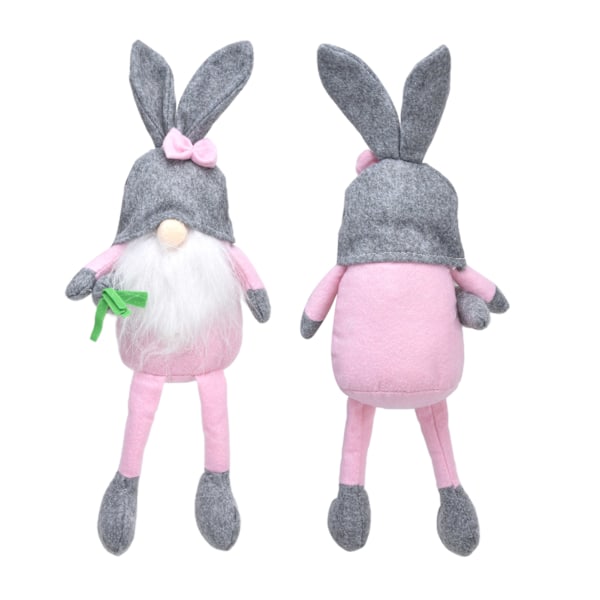 Påskehare Gnome Dukker Blødt stof Lange Ben Sød Ansigtsløs Gnome Ornament til hjemmet Grå Hat