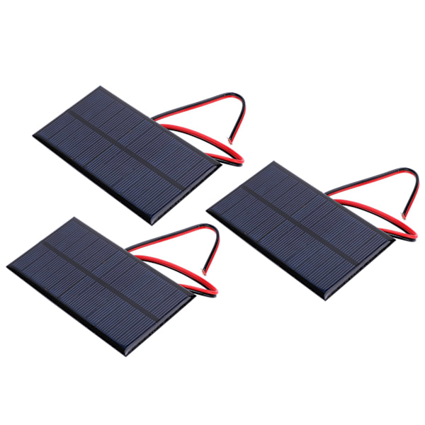 3 kpl DC 6V 1W Aurinkopaneeli Kenno Teho Moduuli Polykristallinen Piitä Aurinkopaneeli 30 cm kaapelilla