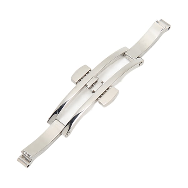 Klokkerem i rustfritt stål Spenne trykknapp Foldbar spenne Reservedeler for stålklokkerem 4 X 17 mm