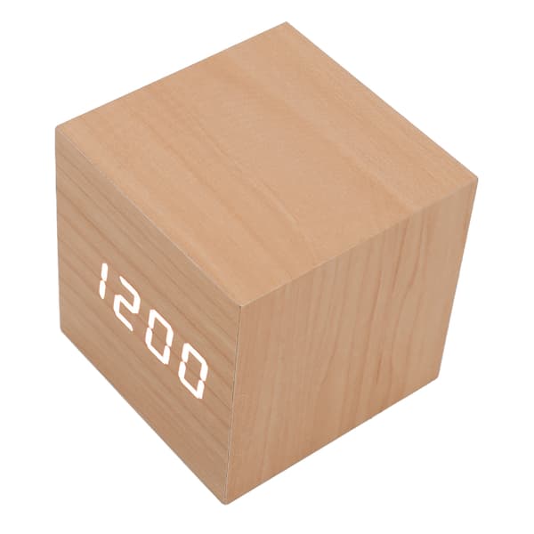 LED Wood Clock Multifunctional Large Display 3 Brightness Eye Protection Portable Smart LED Digital Clock for Office