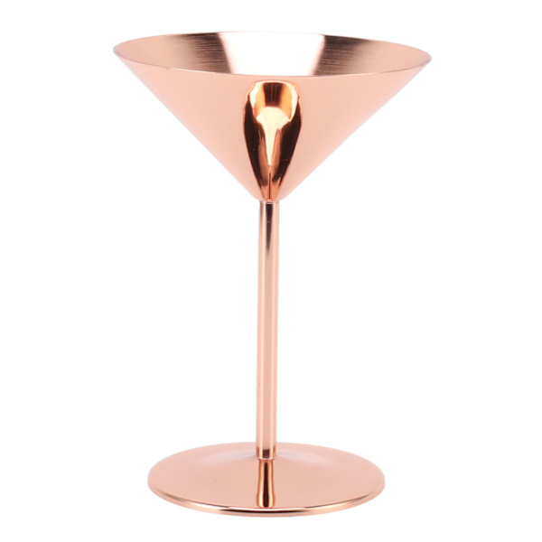 Martiniglass i rustfritt stål Fint polert Elegante moderne martiniglass for hotellbarer