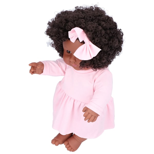 12in svart baby flickdocka afro hår realistisk afrikansk flickdocka julklapp till barnQ12-082C