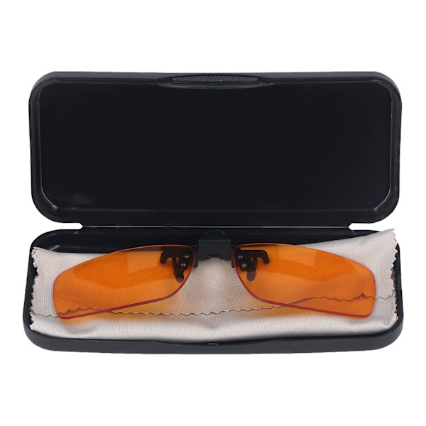 Clip On Glasögon Effektivt blått ljus blockerar 180 grader vertikalt Flip Portable Orange Glasögon Cliplins för dator fyrkantig
