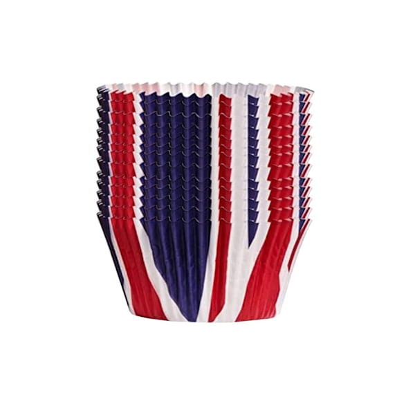 200 stk Union Jack Mini Papirbægre Cupcake Liners Cupcake Wraps til Queen Platinum Jubilee Party Tilbehør Dekorationer