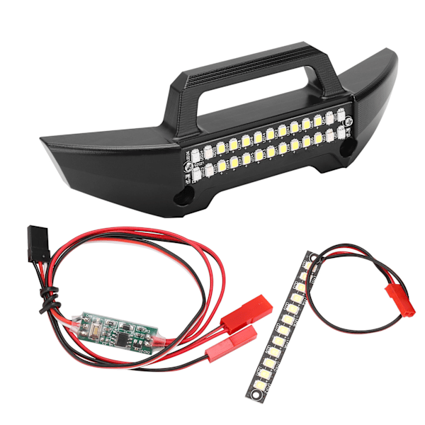 RC aluminiumlegering forreste kofanger med LED-lys til Traxxas MAXX 89076 1/10 RC bil