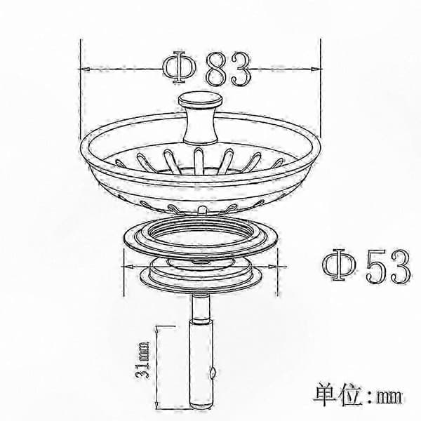 Silkurv for vask i titangull, 83 mm diameter