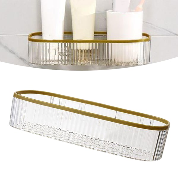 Plast Väggfäste Organizer Punch Free Transparent Vit självhäftande Klar Organizer för badrum Kök Vardagsrum