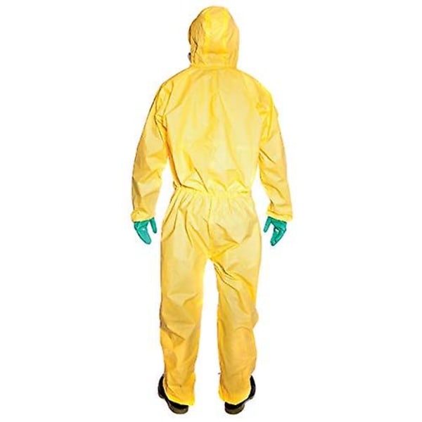 Plus hættedragt Gul engangs kemisk beskyttelsesbeklædning Arbejdsbeklædning Syre- og alkalibestandigt tøj i ét stykke XXL