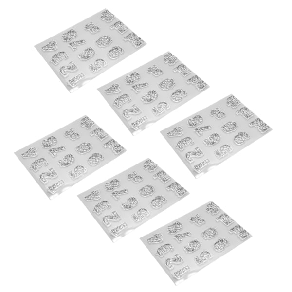 6 stk. klare stempler DIY dekorative tallord transparente stempler for håndbok kortlaging scrapbooking