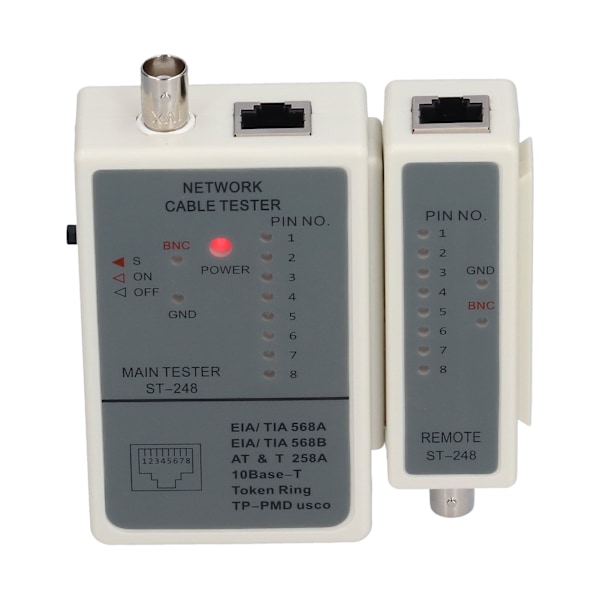 248 Kabeltestare Automatisk skanning RJ45 RJ12 RJ11 Nätverkskablar Detektor Tracker DC 9V