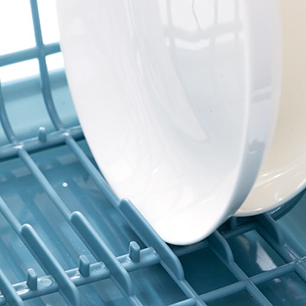 Oppvaskstativ Rask drenering Avtakbar bunn Dreneringsbrett Design Sterk plast Oppvaskstativ for spisepinner Spisepinner Blå